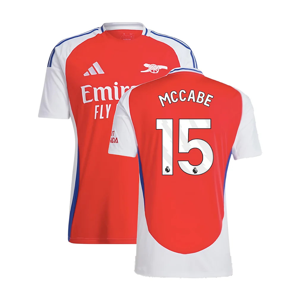 '24-'25 Arsenal Home Shirt (Mccabe 15) Polyester Made By: Adidas Men's Red Medium