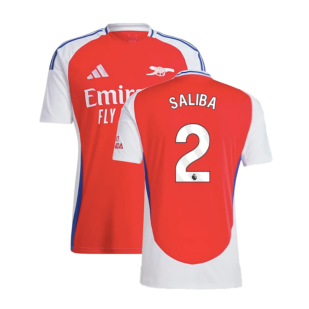 '24-'25 Arsenal Home Shirt (Saliba 2) Polyester Made By: Adidas Men's Red Xxl