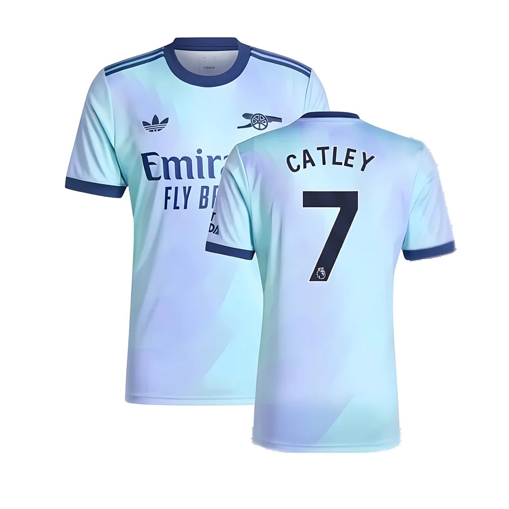 '24-'25 Arsenal Third Shirt (Catley 7) Polyester Made By: Adidas Men's Blue Extra Large