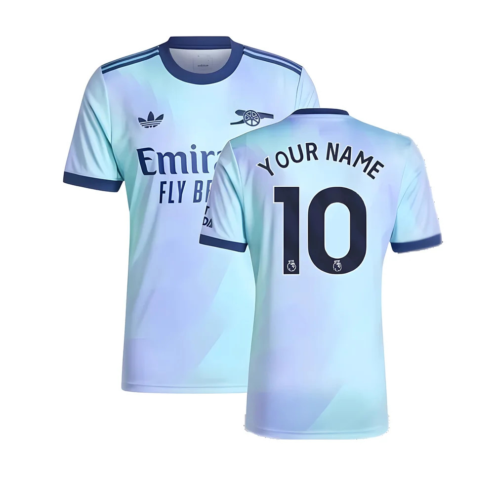'24-'25 Arsenal Third Shirt (Your Name) Polyester Made By: Adidas Men's Blue Extra Large