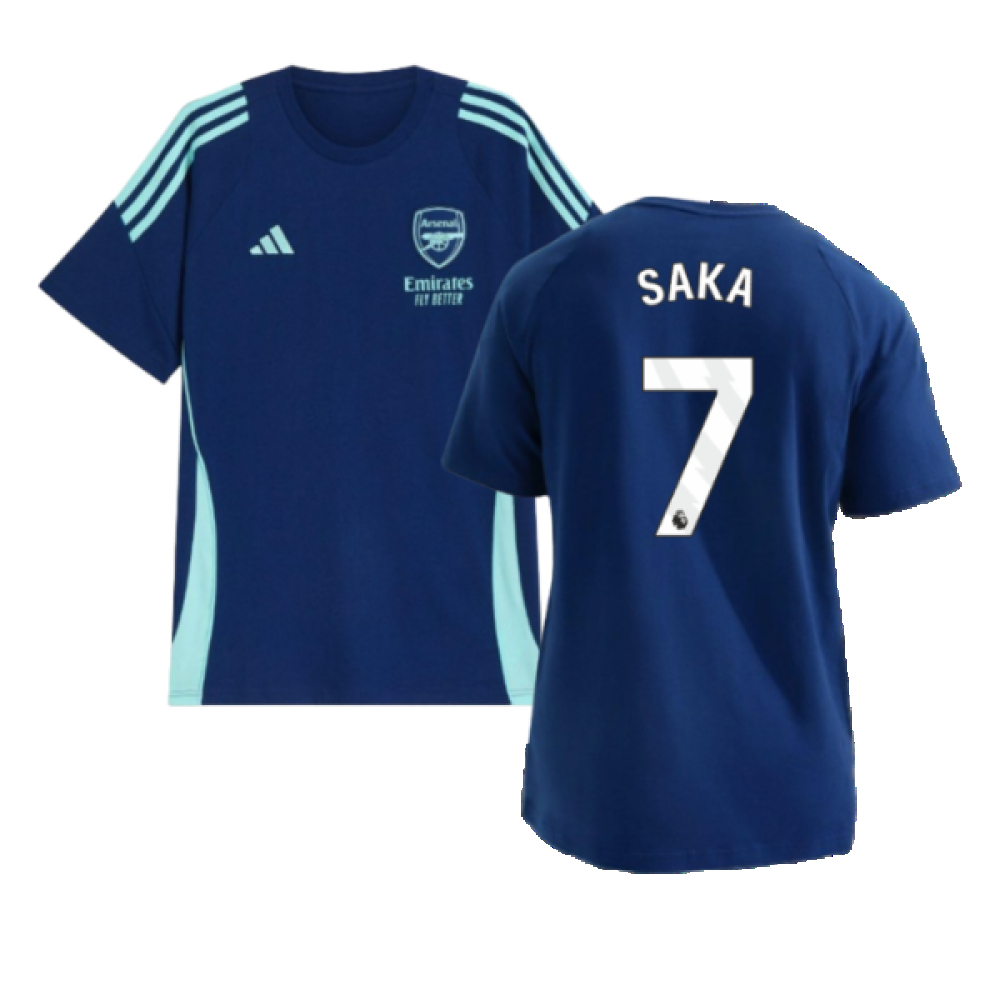 '24-'25 Arsenal Training Tee (Night Sky) (Saka 7) Polyester Made By: Adidas Men's Navy Small