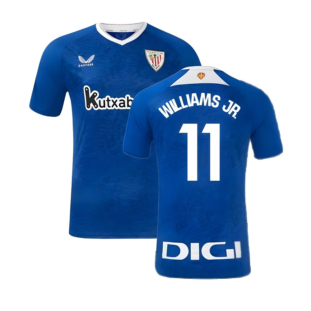 '24-'25 Athletic Bilbao Away Shirt (Williams Jr. 11) Polyester Made By: Castore Men's Blue Large