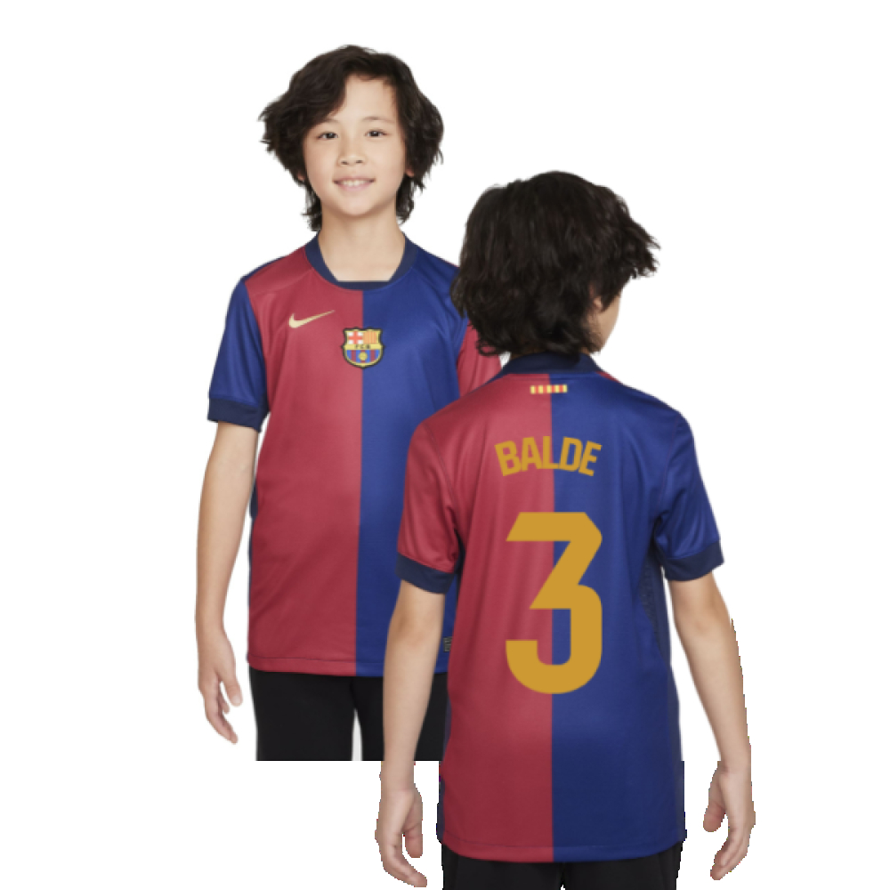 '24-'25 Barcelona Home Shirt (Sponsorless) - Kids (Balde 3) Polyester Made By: Nike Unisex Kids Red Large