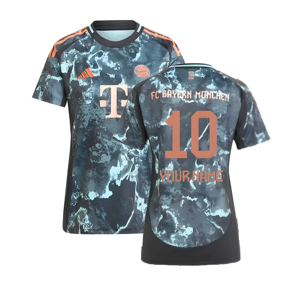'24-'25 Bayern Munich Away Shirt () (Your Name) Polyester Made By: Adidas Women's Black Small