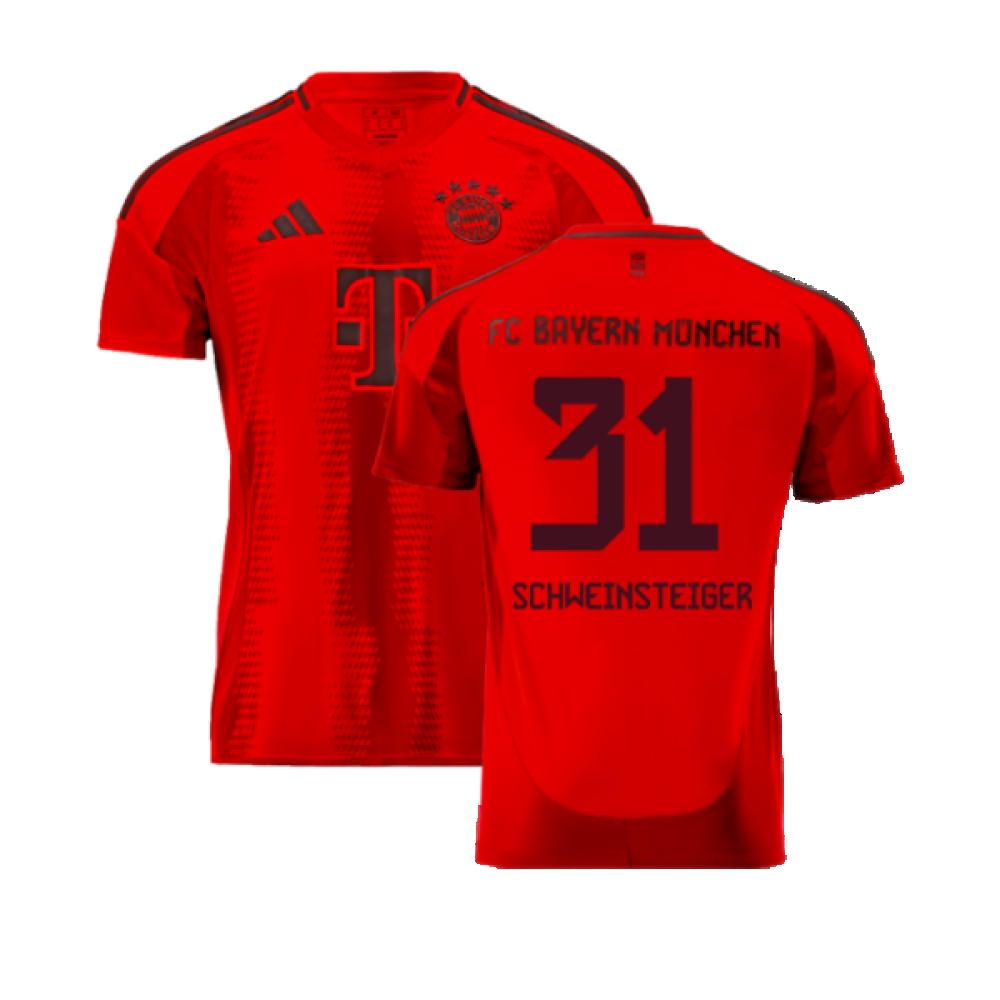 '24-'25 Bayern Munich Home Shirt (Schweinsteiger 31) Polyester Made By: Adidas Men's Red Xxl