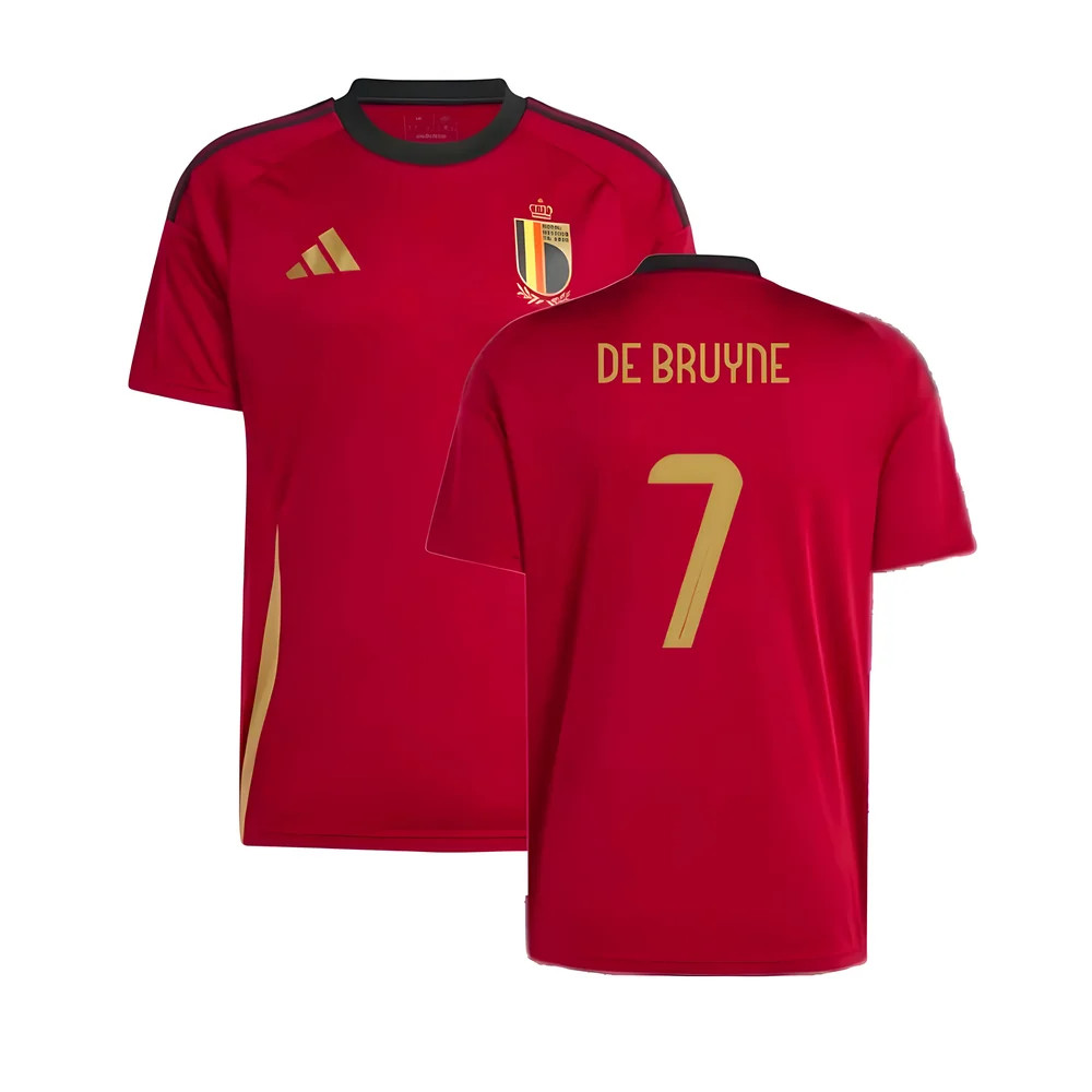 '24-'25 Belgium Home Fan Shirt (De Bruyne 7) Polyester Made By: Adidas Men's Red 3XL