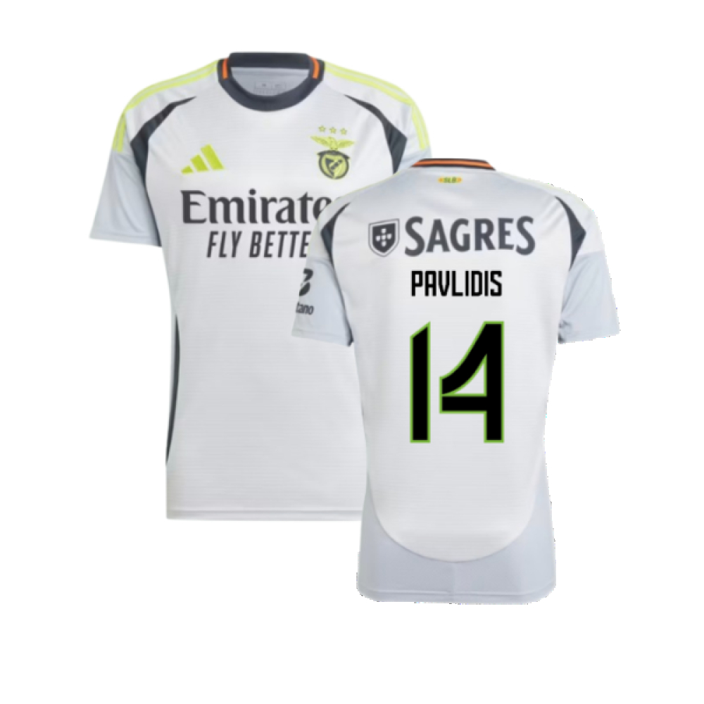 '24-'25 Benfica Third Shirt (Pavlidis 14) Polyester Made By: Adidas Men's Grey Extra Large