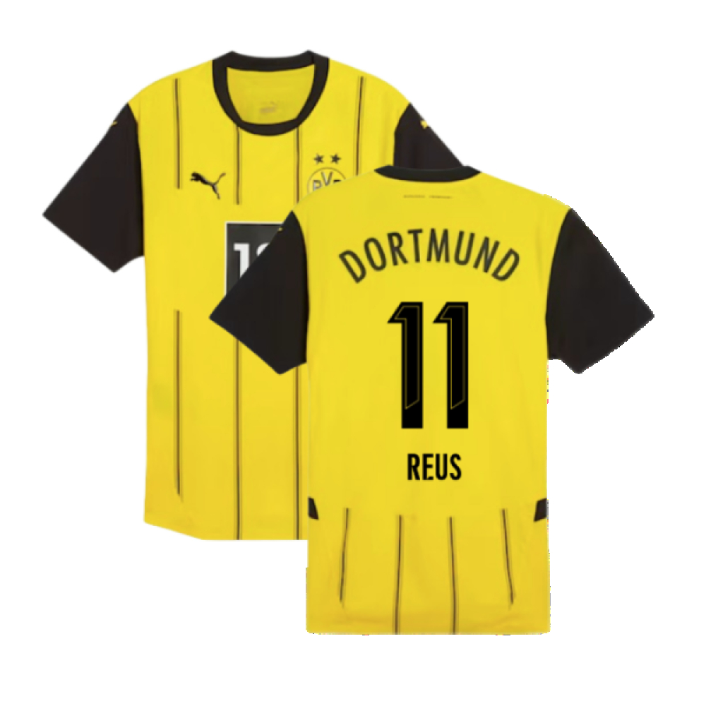 '24-'25 Borussia Dortmund Authentic Home Shirt (Reus 11) Polyester Made By: Puma Men's Yellow Large