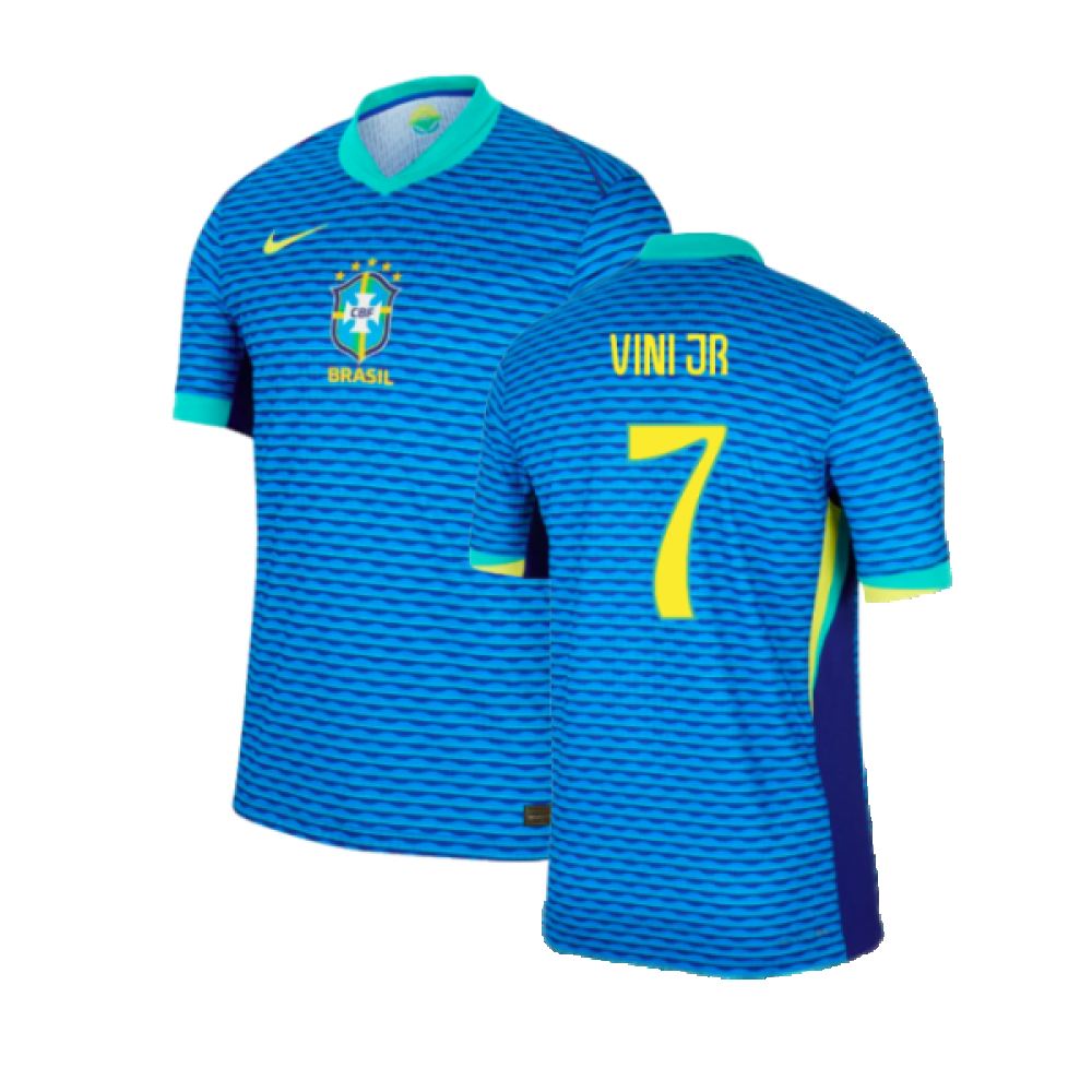 '24-'25 Brazil Away Dri-Fit Adv Match Shirt (Vini Jr 7) Polyester Vinicius Junior Made By: Nike Men's Blue Xxl
