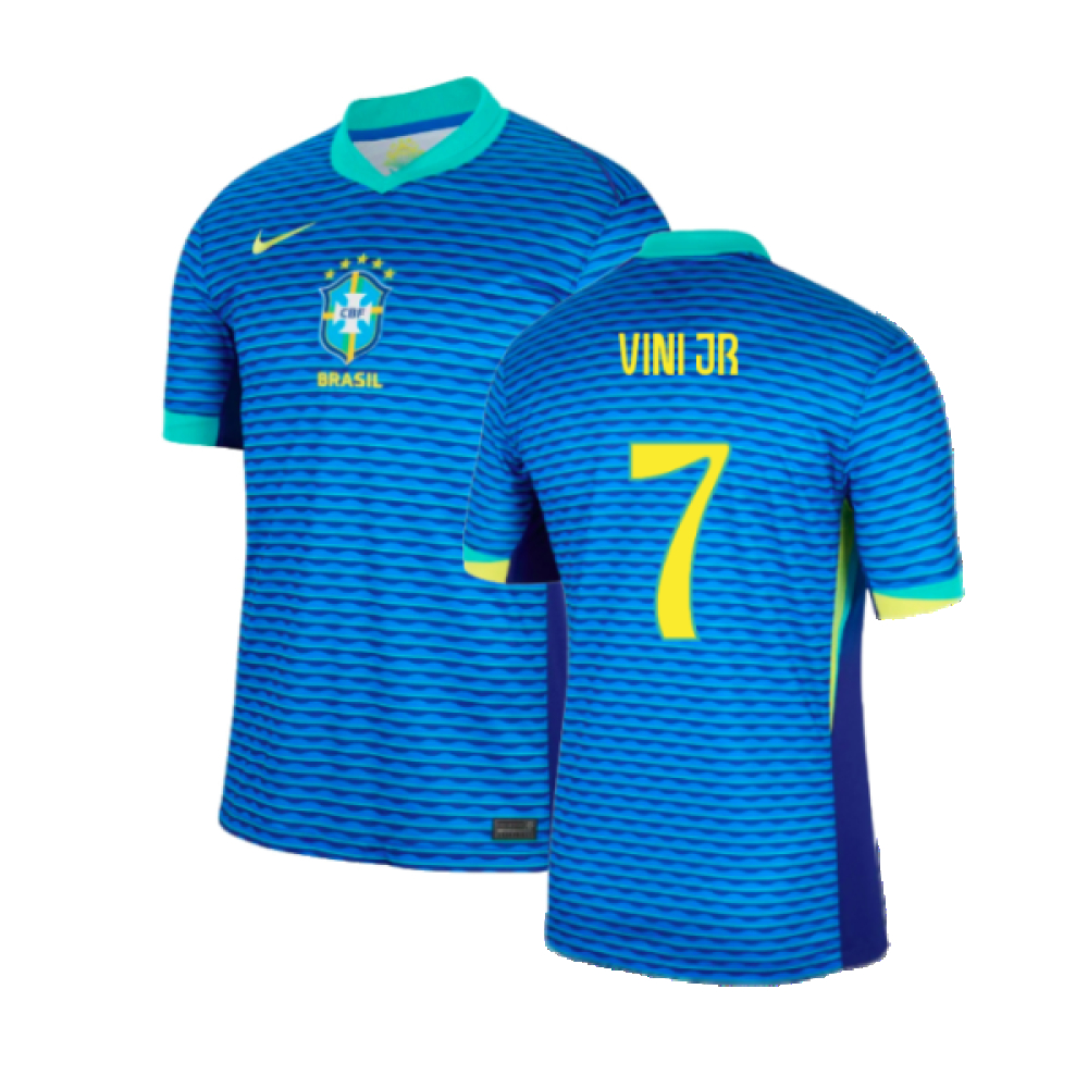 '24-'25 Brazil Away Shirt (Vini Jr 7) Polyester Vinicius Junior Made By: Nike Men's Blue Xxl