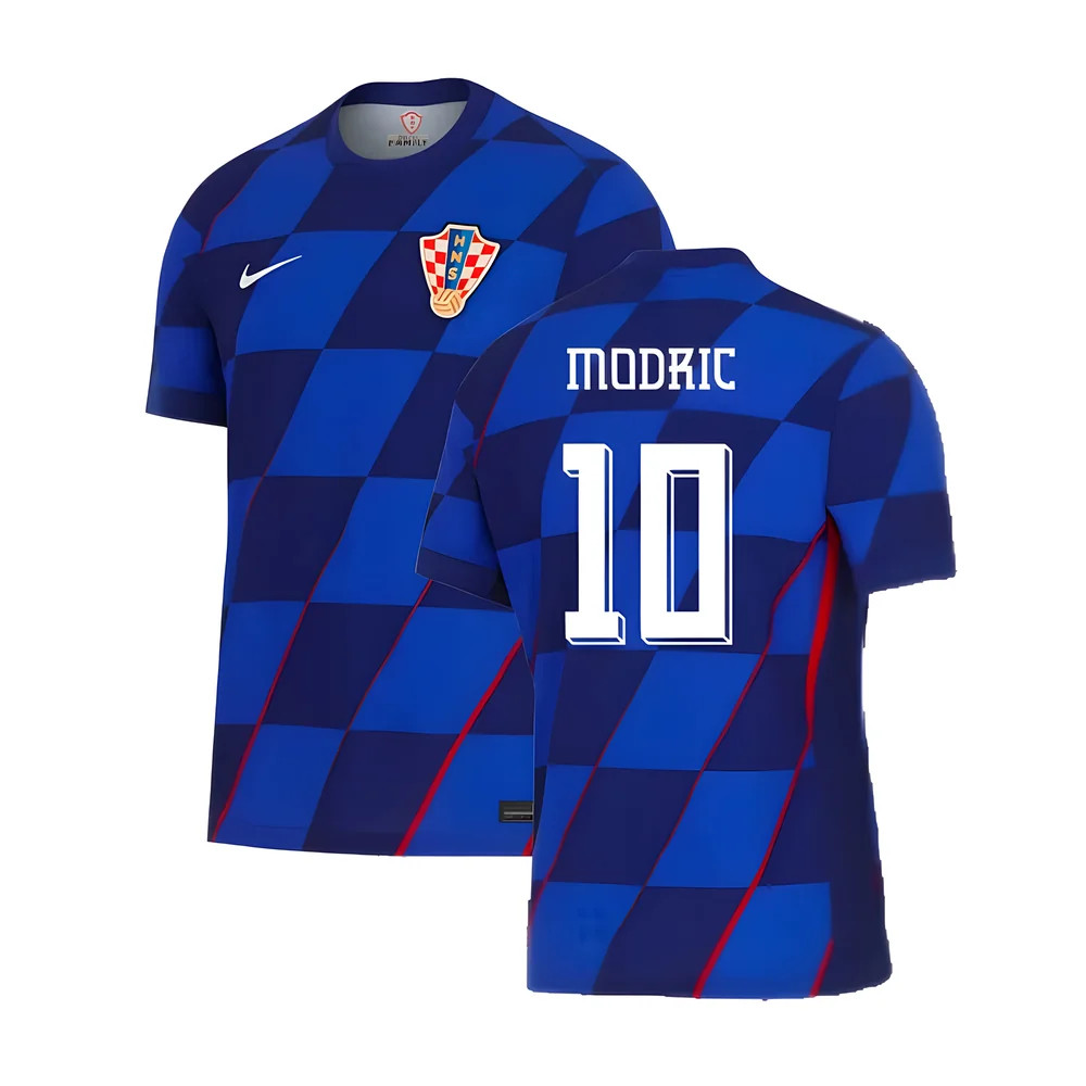 '24-'25 Croatia Away Shirt (Modric 10) Polyester Made By: Nike Men's Blue Medium