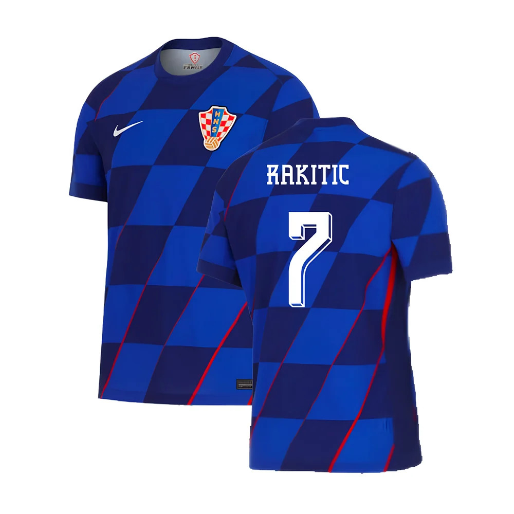 '24-'25 Croatia Away Shirt (Rakitic 7) Polyester Made By: Nike Men's Blue Medium