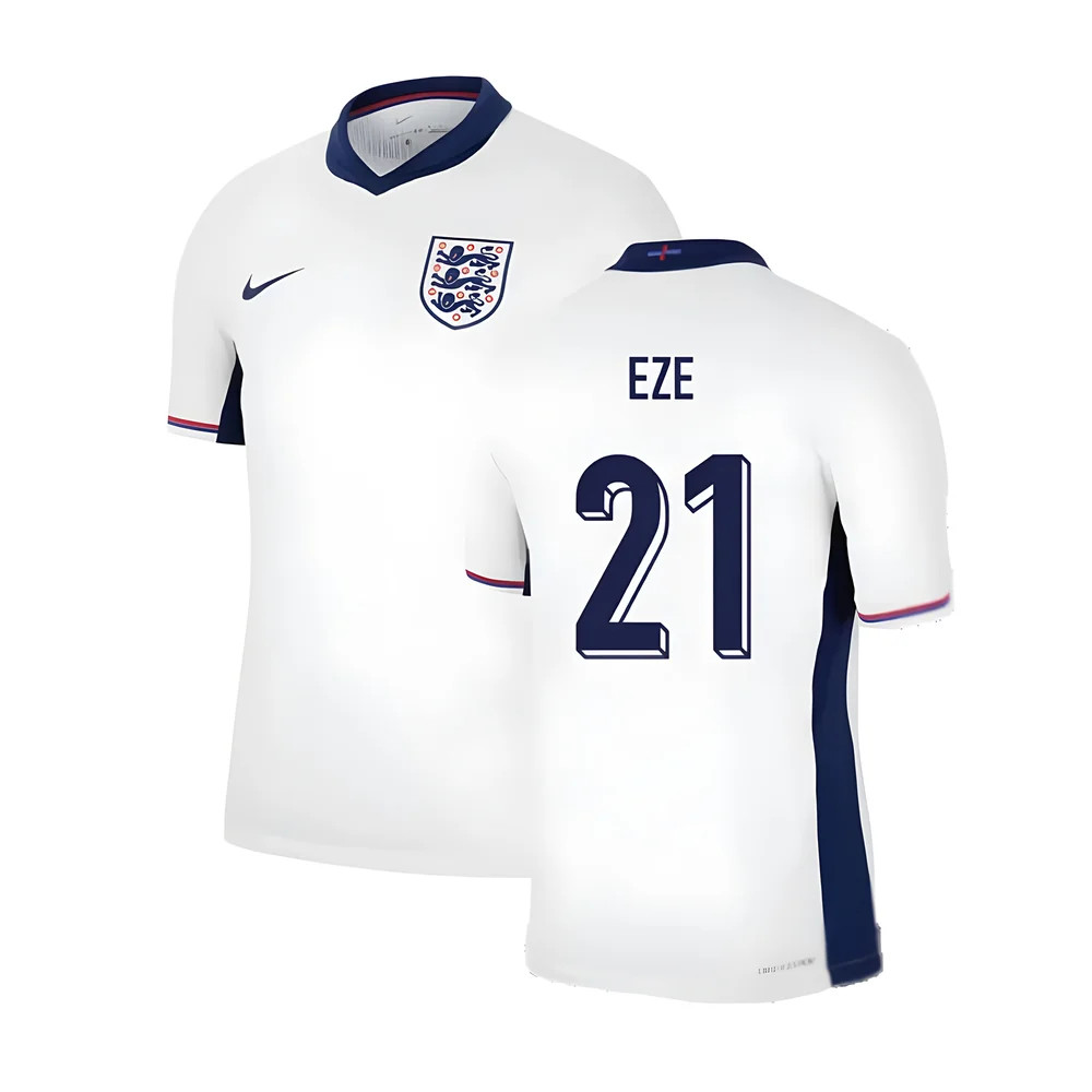 '24-'25 England Home Match Dri-Fit Adv Authentic Shirt (Eze 21) Polyester Made By: Nike Men's White 3XL