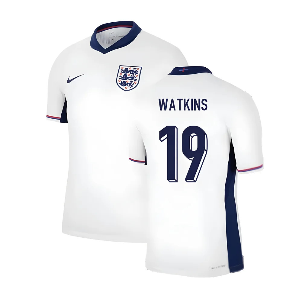 '24-'25 England Home Match Dri-Fit Adv Authentic Shirt (Watkins 19) Polyester Made By: Nike Men's White 3XL