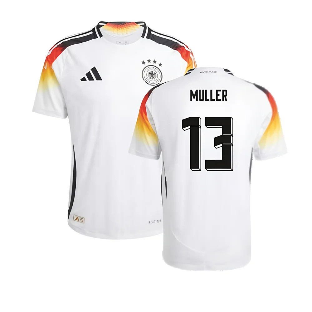 '24-'25 Germany Authentic Home Shirt (Muller 13) Polyester Made By: Adidas Men's White Small