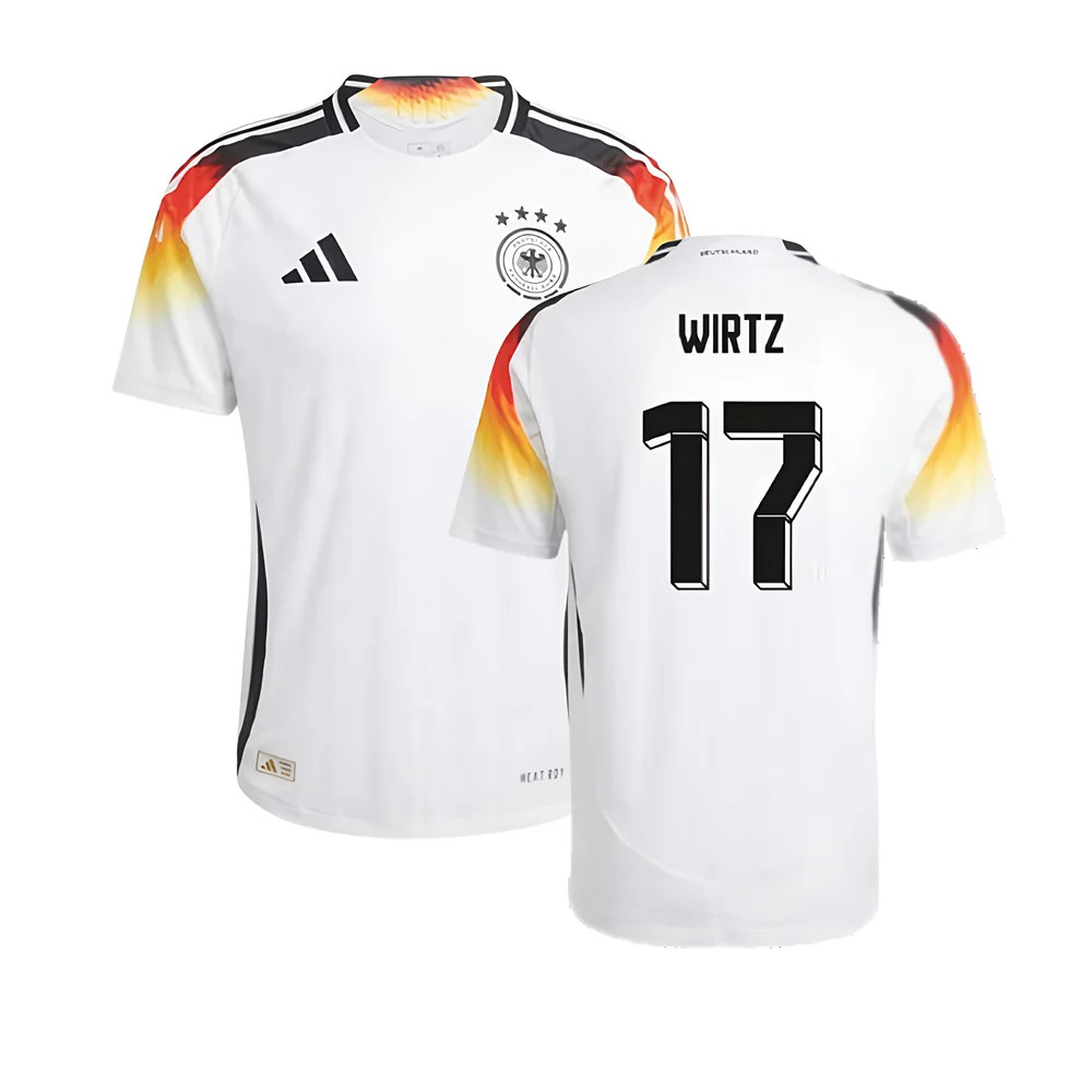 '24-'25 Germany Authentic Home Shirt (Wirtz 17) Polyester Made By: Adidas Men's White Small