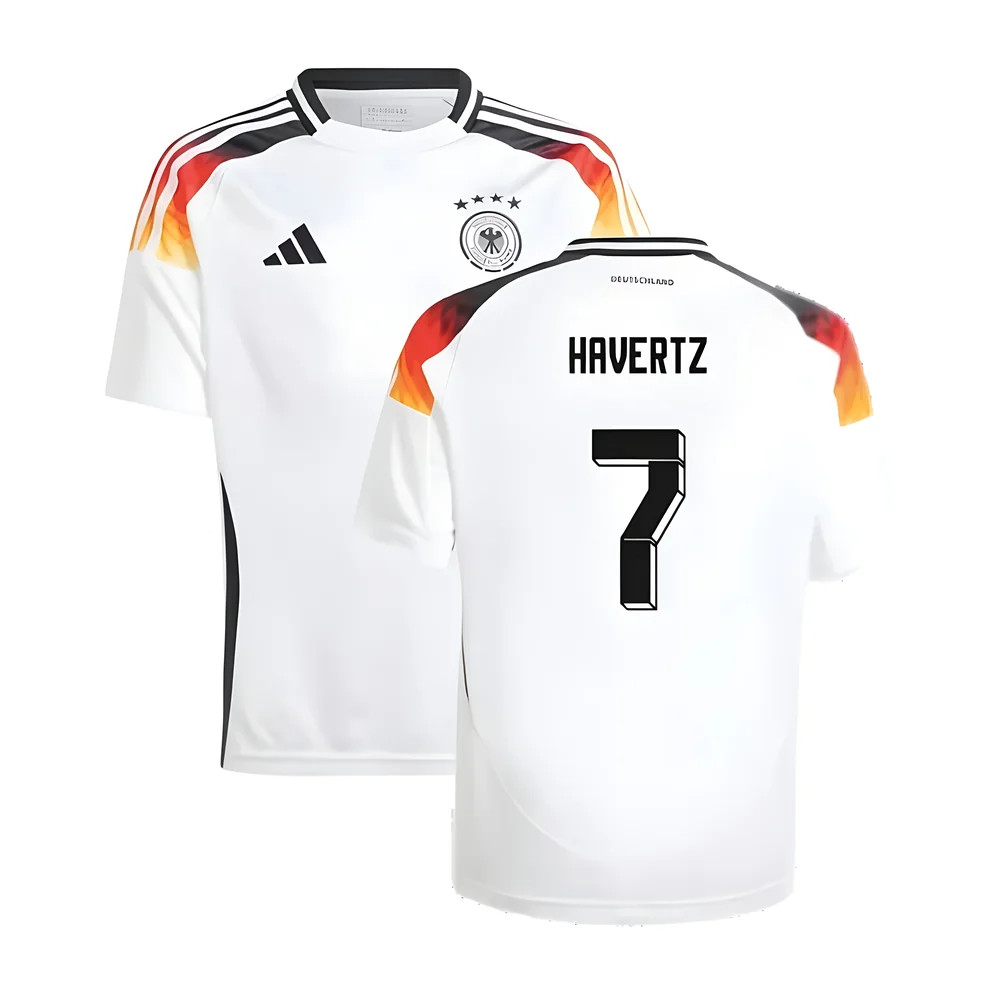 '24-'25 Germany Home Shirt (Kids) (Havertz 7) 7-8 Polyester Made By: Adidas Unisex Kids White Size 9-10