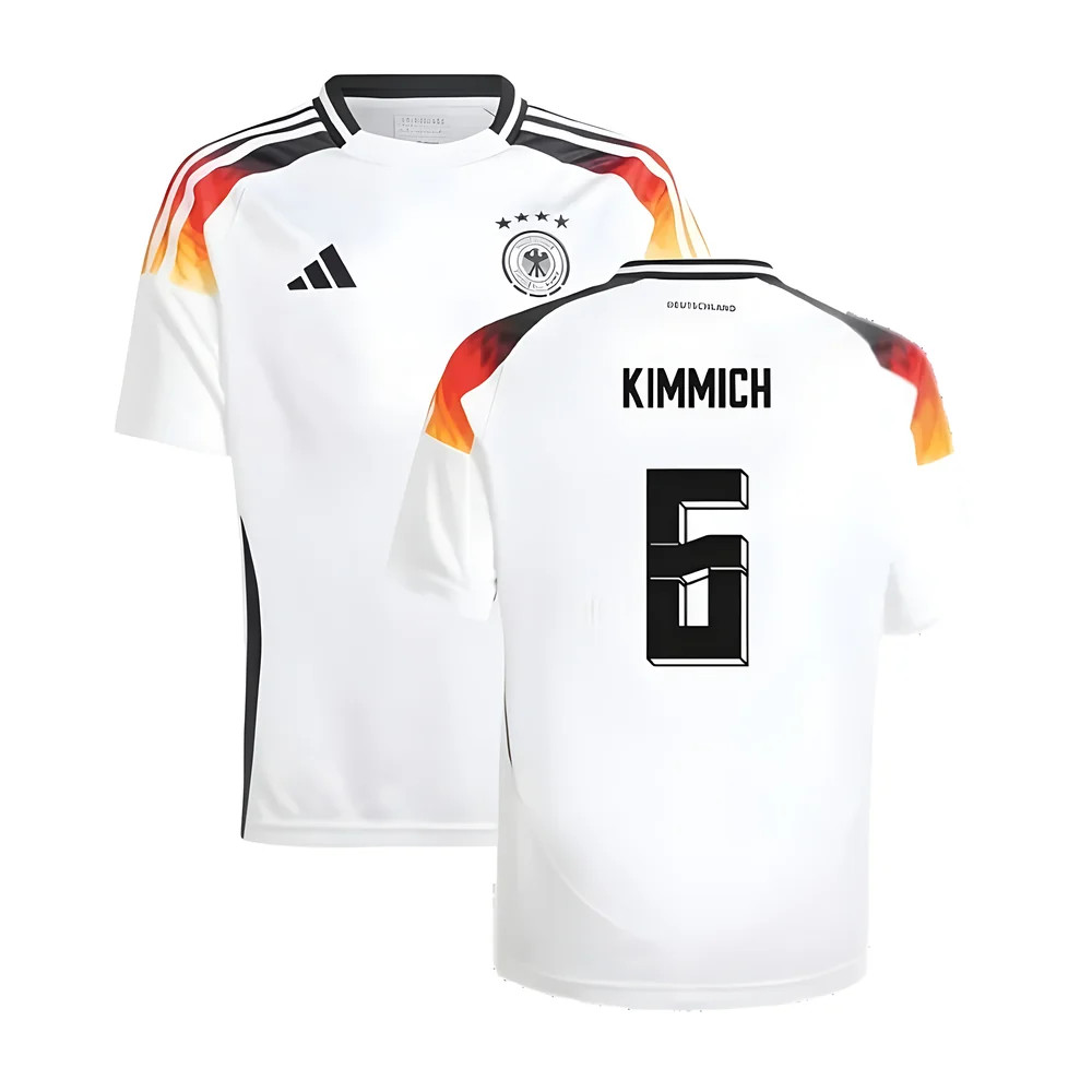 '24-'25 Germany Home Shirt (Kids) (Kimmich 6) Polyester Made By: Adidas Unisex Kids White Size 7-8