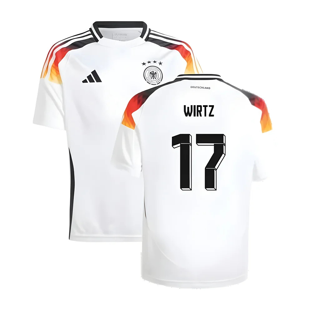 '24-'25 Germany Home Shirt (Kids) (Wirtz 17) 7-8 Polyester Made By: Adidas Unisex Kids White Size 9-10