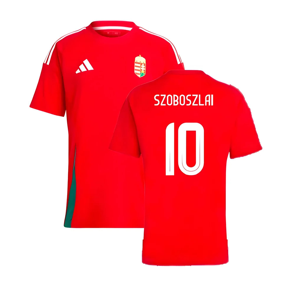 '24-'25 Hungary Home Fan Shirt (Szoboszlai 10) Polyester Dominik Szoboszlai Made By: Adidas Men's Red Extra Large