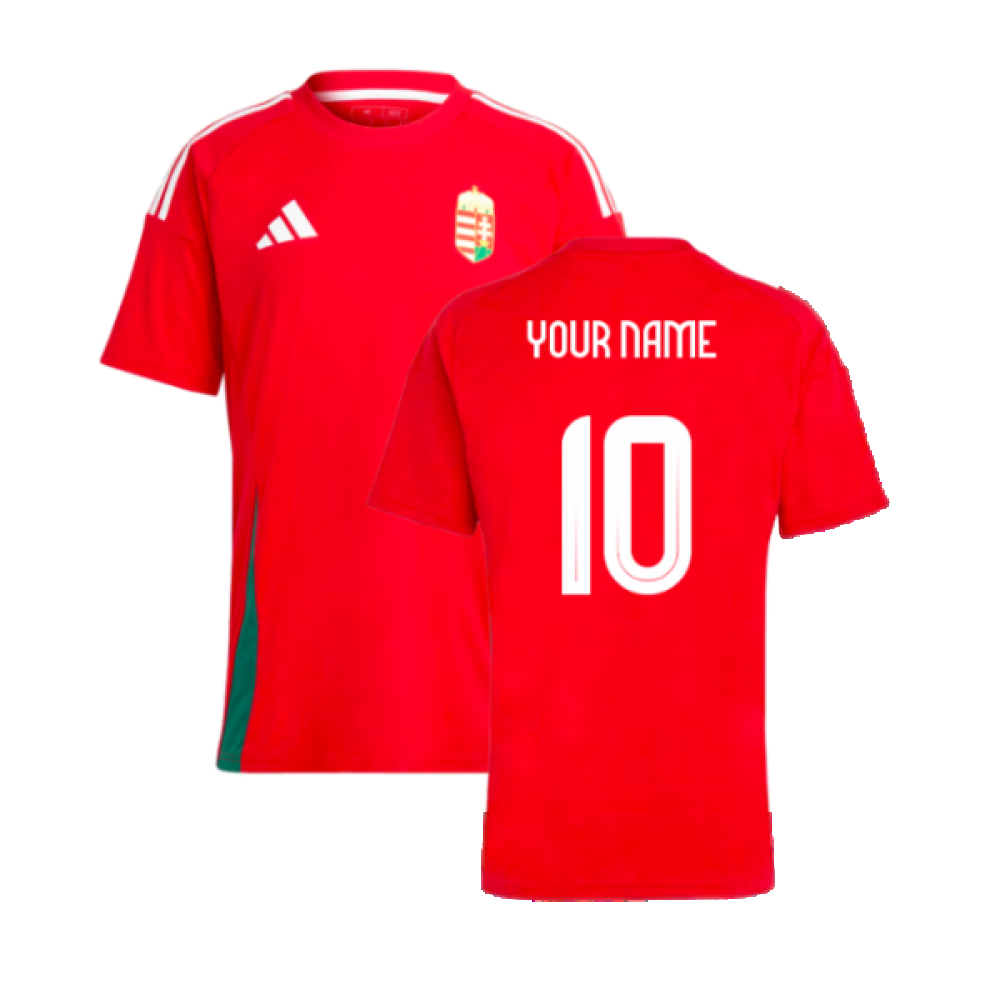 '24-'25 Hungary Home Fan Shirt (Your Name) Polyester Made By: Adidas Men's Red Extra Large