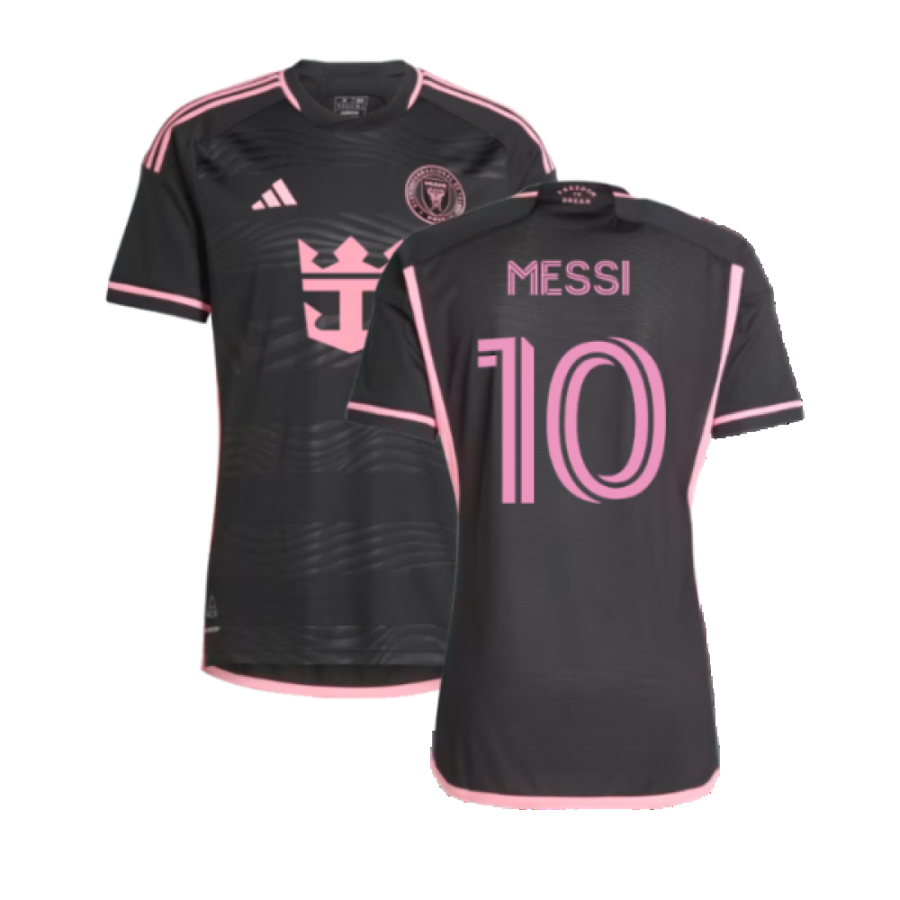 '24-'25 Inter Miami Authentic Away Shirt (Messi 10) Polyester Made By: Adidas Men's Black Large