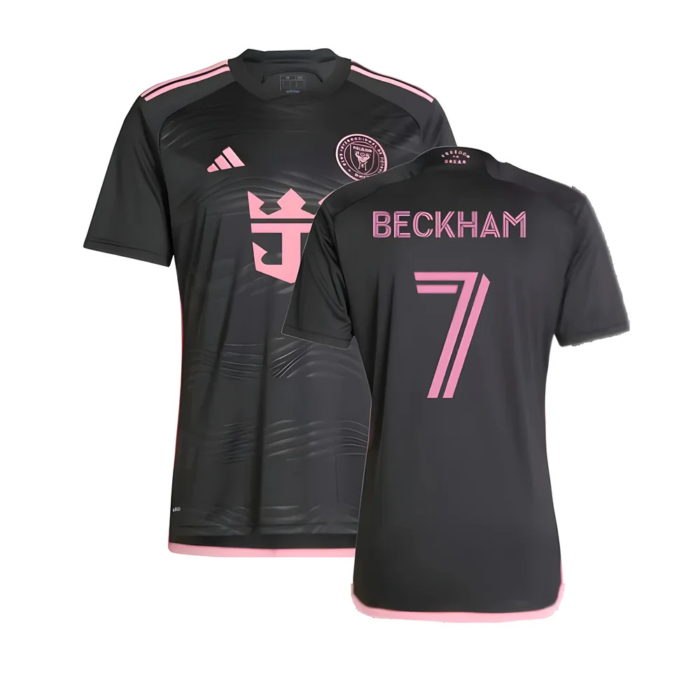 '24-'25 Inter Miami Away Shirt (Beckham 7) Polyester Made By: Adidas Men's Black Medium