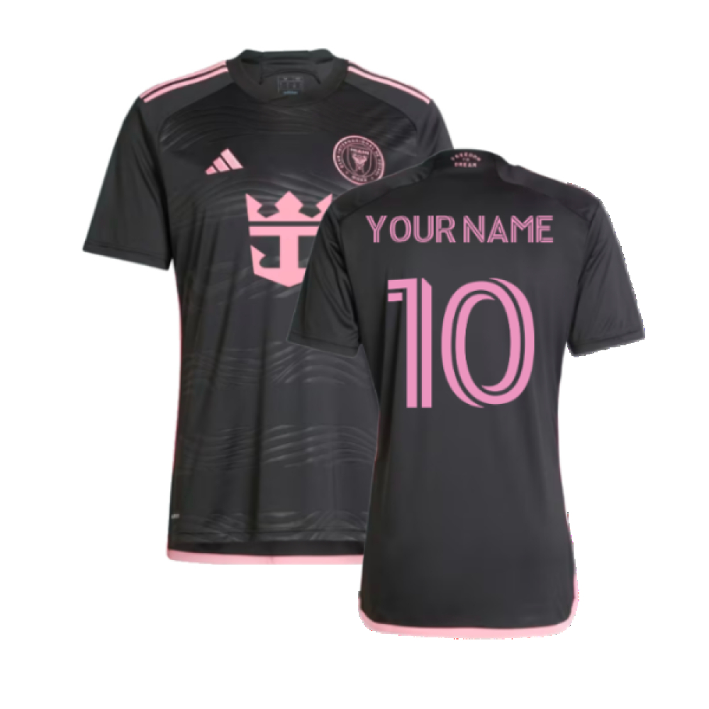 '24-'25 Inter Miami Away Shirt (Your Name) Polyester Made By: Adidas Men's Black Medium