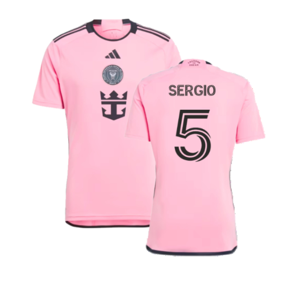 '24-'25 Inter Miami Home Shirt (Sergio 5) Polyester Made By: Adidas Men's Pink Xxl