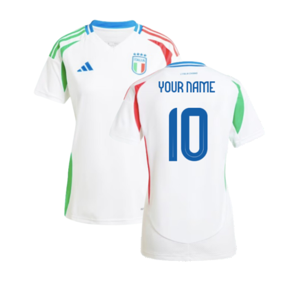 '24-'25 Italy Away Shirt (Ladies) (Your Name) Polyester Made By: Adidas Men's White Extra Large