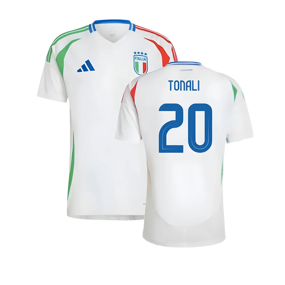 '24-'25 Italy Away Shirt (Tonali 20) Polyester Sandro Tonali Made By: Adidas Men's White Xxl