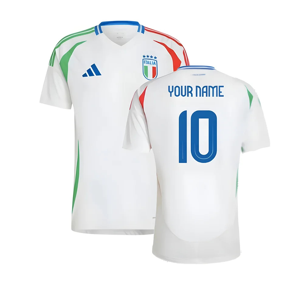 '24-'25 Italy Away Shirt (Your Name) Polyester Made By: Adidas Men's White Xxl