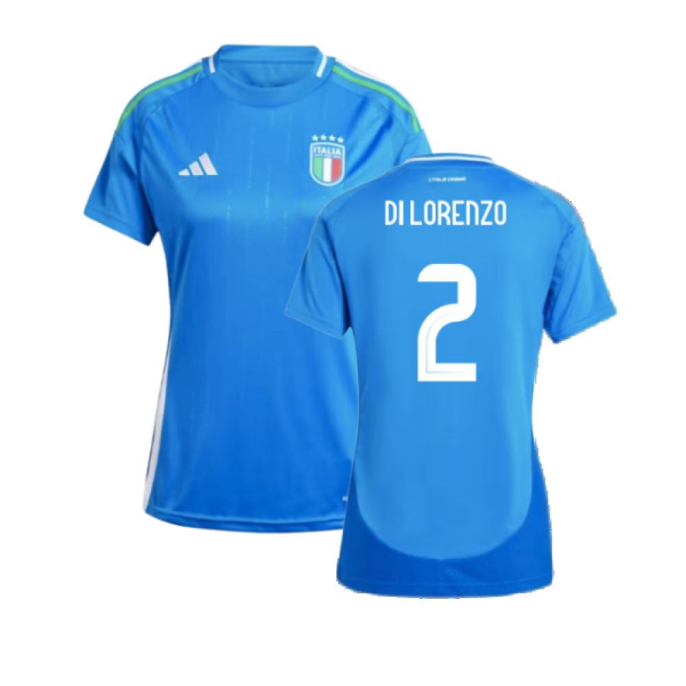 '24-'25 Italy Home Shirt () (Di Lorenzo 2) Polyester Giovanni Di Lorenzo Made By: Adidas Women's Blue Small