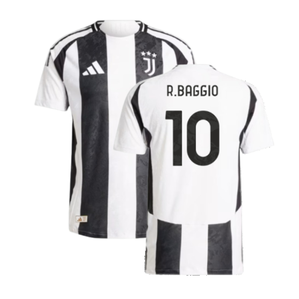 '24-'25 Juventus Authentic Home Shirt (R.baggio 10) Polyester Made By: Adidas Men's Black Small