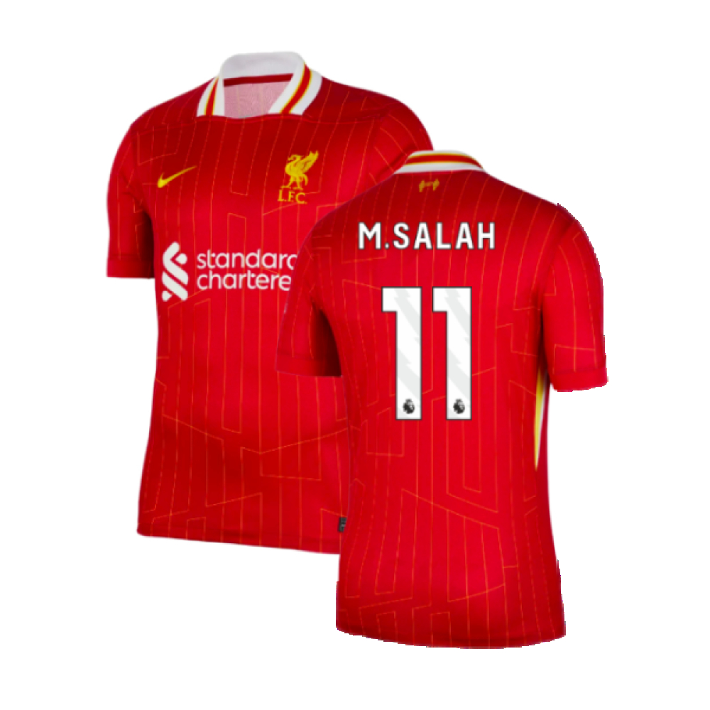 '24-'25 Liverpool Home Shirt (M.salah 11) Polyester Made By: Nike Men's Red Extra Small