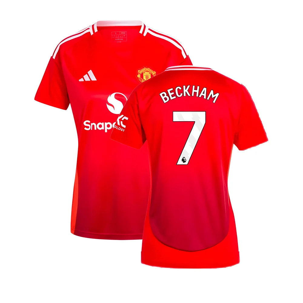 '24-'25 Man Utd Home Shirt () (Beckham 7) Polyester Manchester United Made By: Adidas Women's Red Xxs