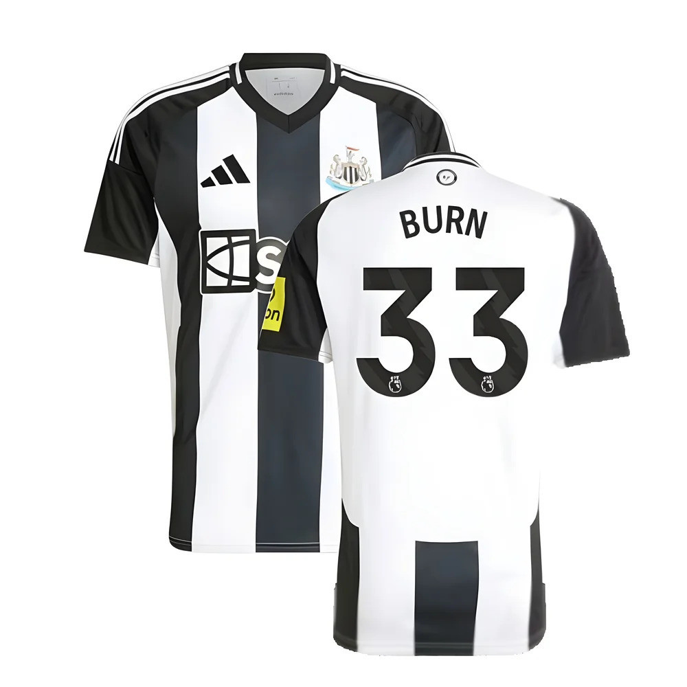 '24-'25 Newcastle Home Shirt (Burn 33) Polyester Made By: Adidas Men's Black Medium
