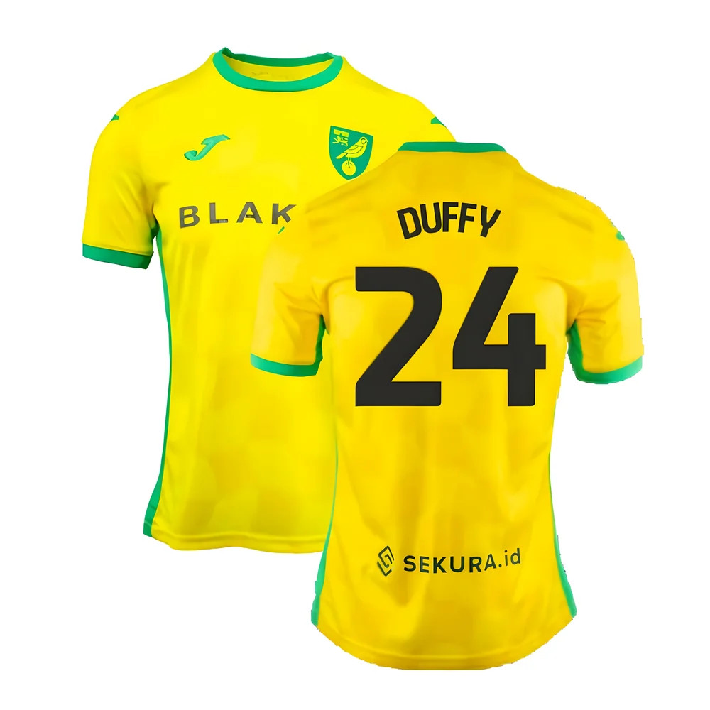 '24-'25 Norwich Home Shirt (Duffy 24) Polyester Made By: Joma Men's Yellow Medium
