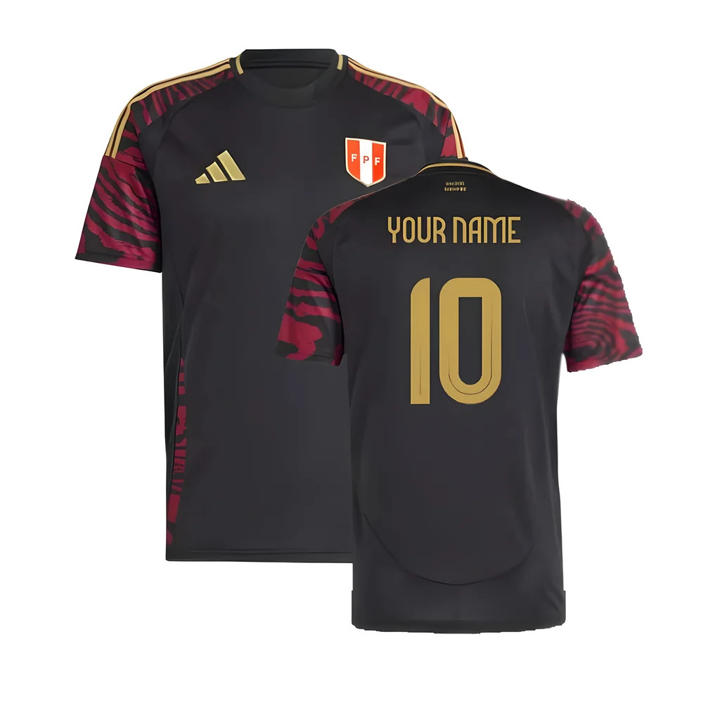 '24-'25 Peru Away Shirt (Your Name) Polyester Made By: Adidas Men's Black Xxl