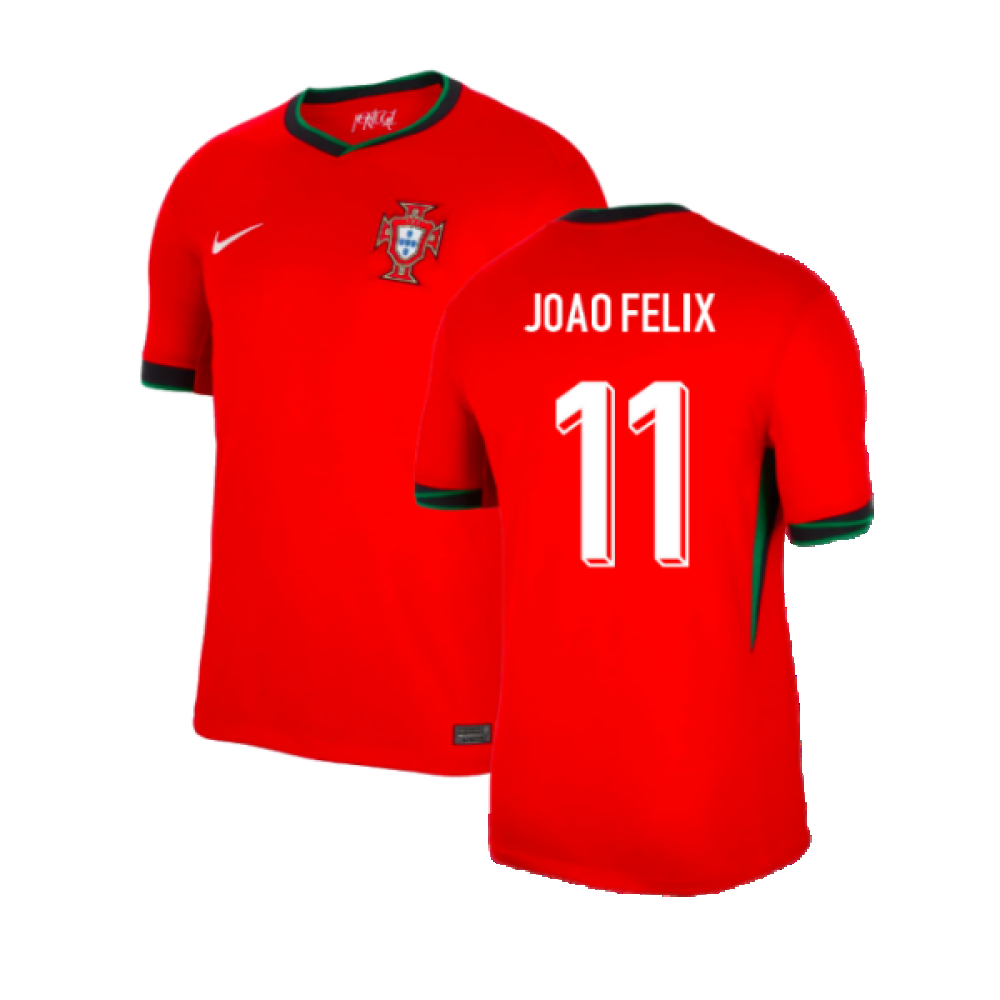 '24-'25 Portugal Home Shirt (Joao Felix 11) Polyester Made By: Nike Men's Red Xxl
