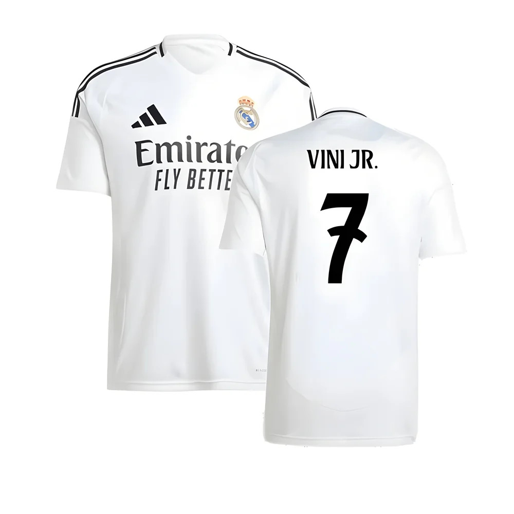 '24-'25 Real Madrid Home Shirt (Vini Jr. 7) Polyester Vinicius Junior Made By: Adidas Men's White Xxl