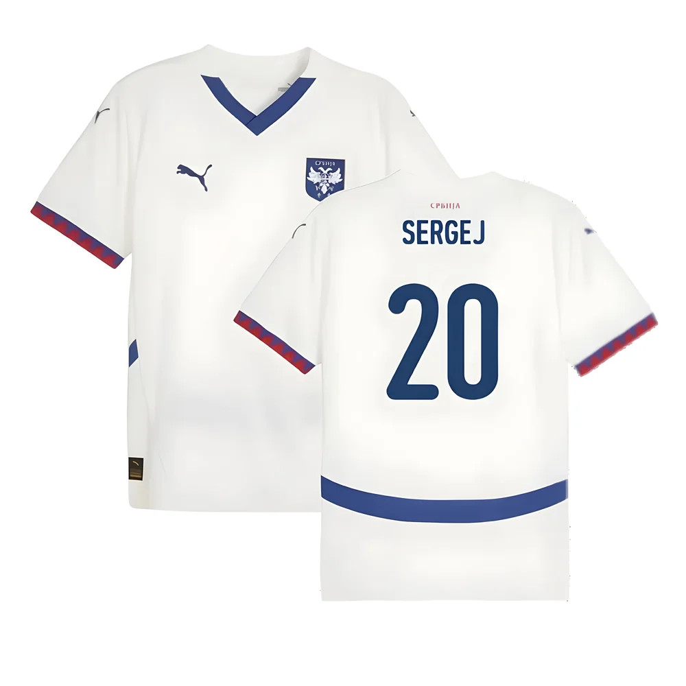 '24-'25 Serbia Away Shirt (Sergej 20) Polyester Made By: Puma Men's White Medium