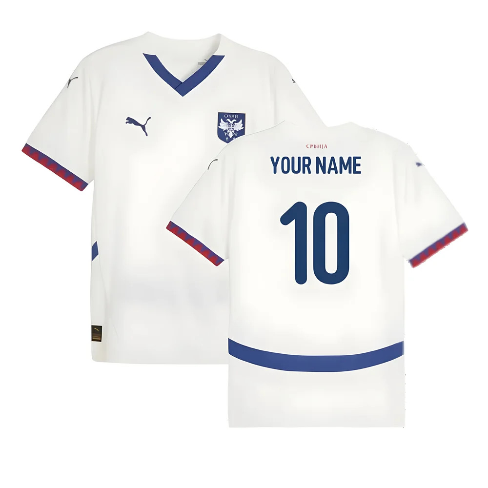 '24-'25 Serbia Away Shirt (Your Name) Polyester Made By: Puma Men's White Medium