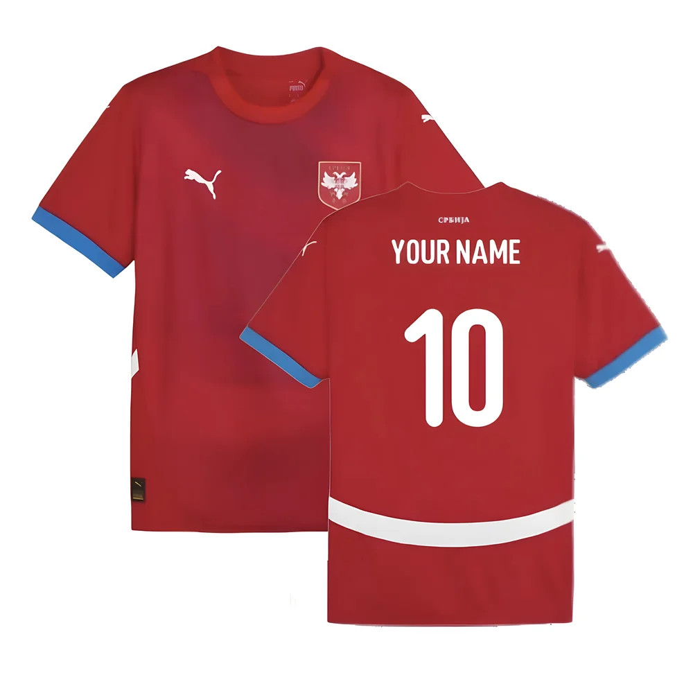 '24-'25 Serbia Home Shirt (Your Name) Polyester Made By: Puma Men's Red Xxl