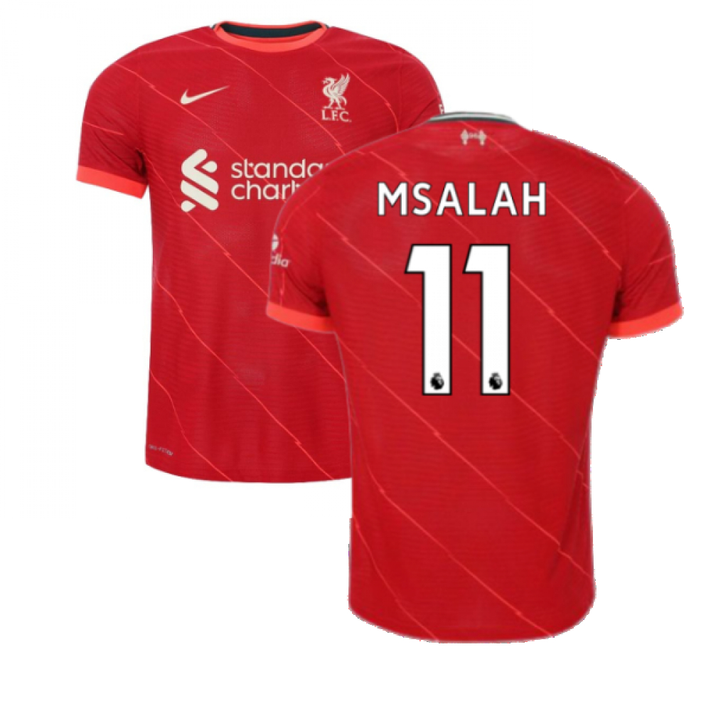 '21-'22 Liverpool Vapor Home Shirt (M.salah 11) Polyester Mohamed Salah Made By: Nike Men's Red Medium