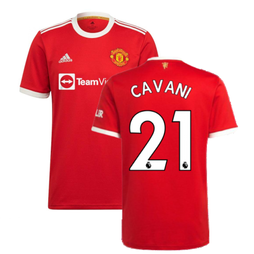 '21-'22 Man Utd Home Shirt (Cavani 21) Polyester Edinson Cavani Manchester United Made By: Adidas Men's Red Xxl