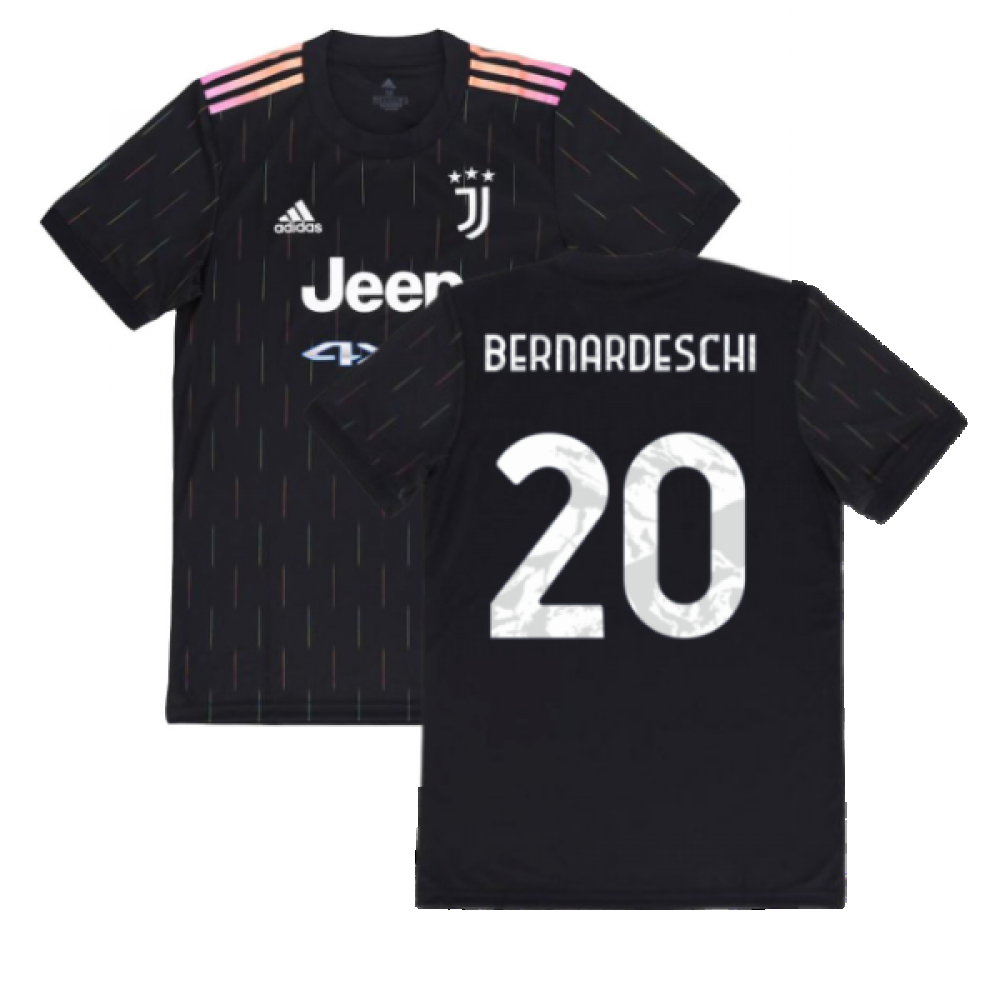 '21-'22 Juventus Away Shirt (Bernardeschi 20) Polyester Federico Bernardesch Made By: Adidas Men's Black Xxl