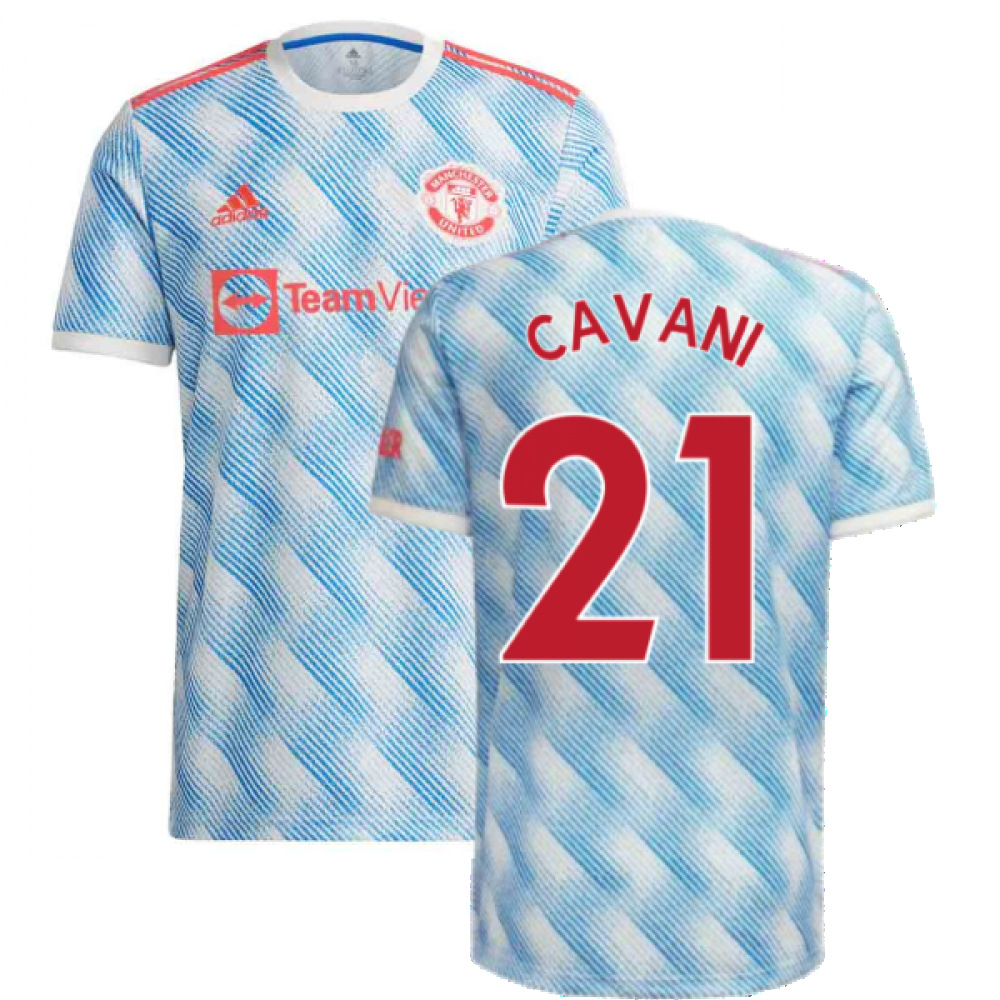 '21-'22 Man Utd Away Shirt (Cavani 21) Polyester Edinson Cavani Manchester United Made By: Adidas Men's White 3XL