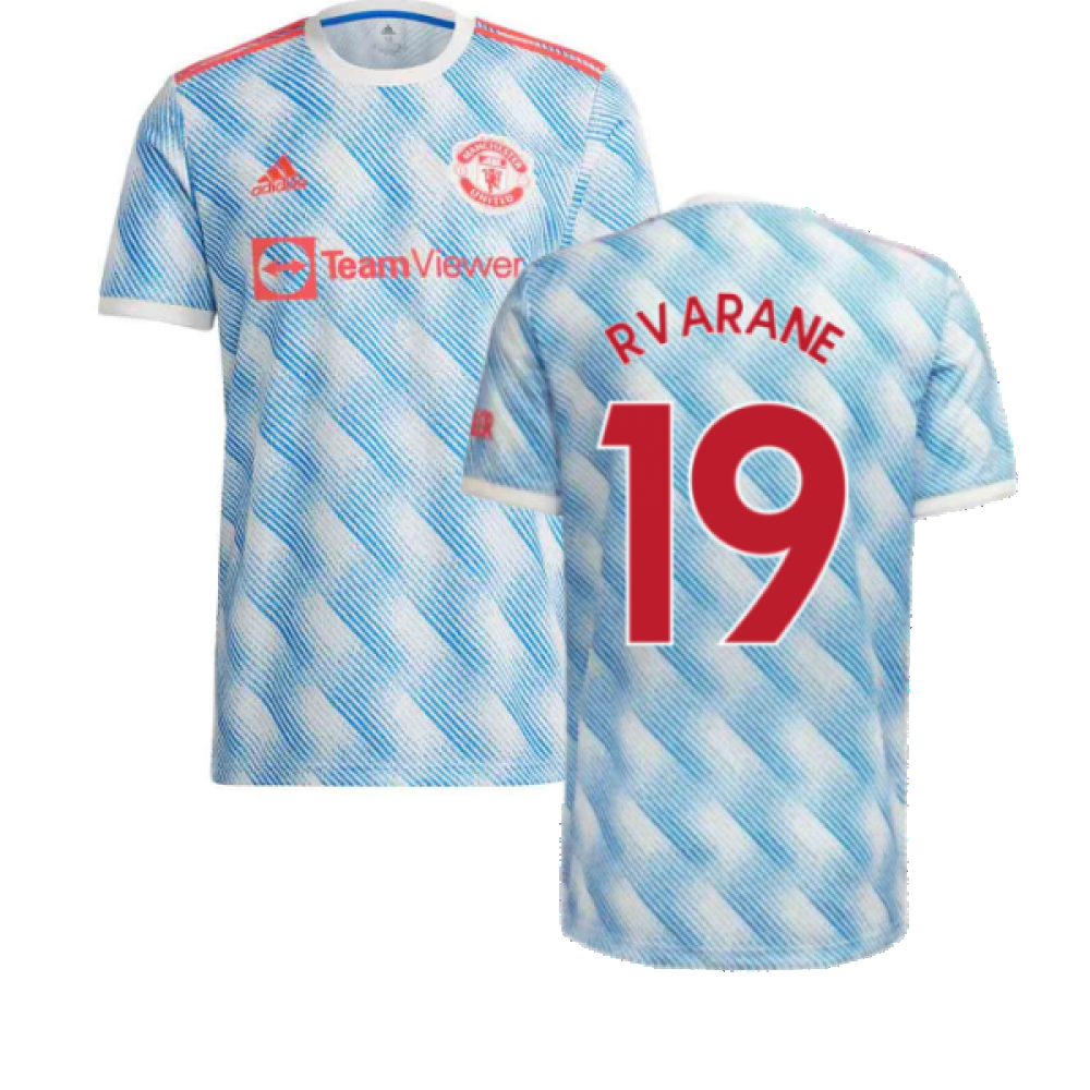 '21-'22 Man Utd Away Shirt (R Varane 19) Polyester Raphael Varane Manchester United Made By: Adidas Men's White 3XL