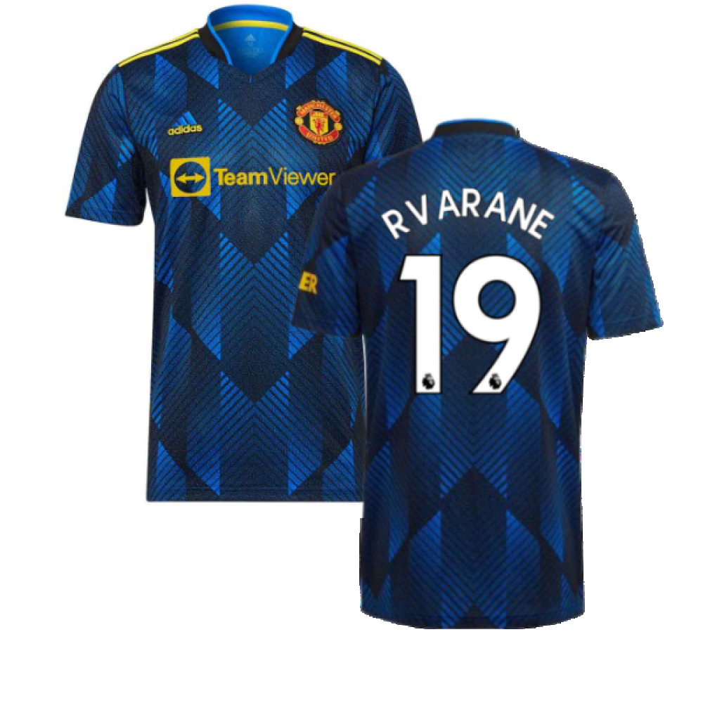 '21-'22 Man Utd Third Shirt (R Varane 19) Polyester Raphael Varane Manchester United Made By: Adidas Men's Blue Medium